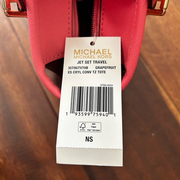 Michael Kors Jet Set Travel Extra-Small Logo Top-Zip Tote Bag - Picture 4 of 4